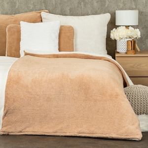 4Home Beránkové povlečení Teddy béžová, 140 x 200 cm, 70 x 90 cm