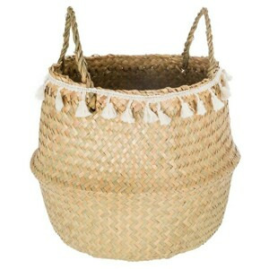 ATMOSPHERA Koš s třásněmi SEA světle béžový