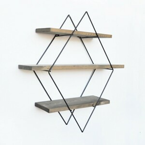 Hanah Home Nástěnná police Tadok ořech/černá