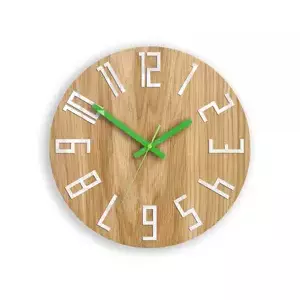 ModernClock Nástěnné hodiny Slim hnědo-zelené