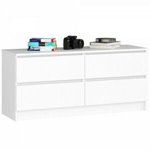 Ak furniture Komoda KIPS 4 šuplíky bílá