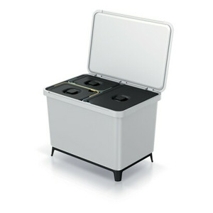 Prosperplast Odpadkový koš SYSTEMO 2x10 L + 23 L světle šedý