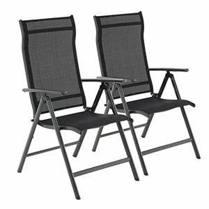 SONGMICS Sada dvou zahradních židlí JULA černá