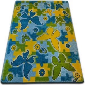 Dywany Lusczow Kusový koberec KIDS butterfly modrý C429, velikost 120x170
