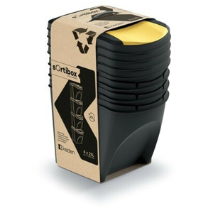 Prosperplast Sada 4 odpadkových košů Soorti na tříděný odpad 4 x 25 l černá