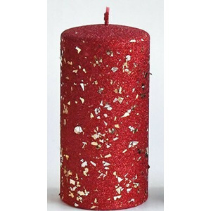 Mondex Vánoční svíčka GLAMOUR 7x10 cm červená