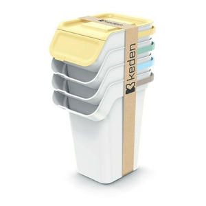 Prosperplast Sada 4 odpadkových košů KADDI s filtrem 4 x 25 L popelavě šedá