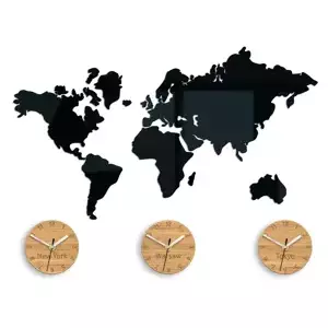 ModernClock 3D nalepovací hodiny Earth černé