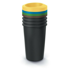 Prosperplast Sada odpadkových košů COMPACTO II 4x45 L černá