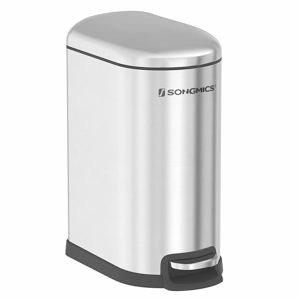 SONGMICS Odpadkový koš s víkem RYAN 10 L stříbrný