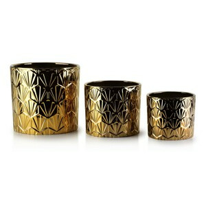 Mondex Sada 3 květináčů Neva IX zlatá