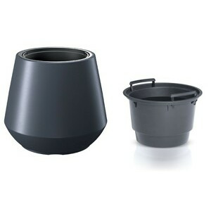 Prosperplast Květináč s vkladem HERO antracit 39,5cm