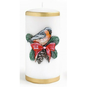 Mondex Vánoční svíčka Marshmallow 7x17,5 cm bílá