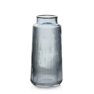 Mondex Skleněná váza Serenite 26 cm nebeská modrá/šedá