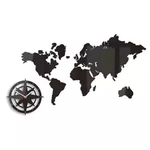 ModernClock 3D nalepovací hodiny World wenge