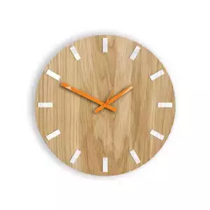 ModernClock Nástěnné hodiny Simple Oak hnědo-oranžové