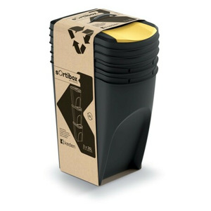 Prosperplast Sada 3 odpadkových košů Soorti 3 x 35 L černá