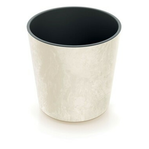 Prosperplast Květináč NURBI ROUNDED BETON EFFECT pískově žlutý, varianta 30 cm