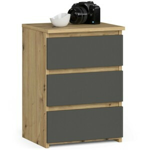 Ak furniture Komoda CL3 40 cm dub artisan/grafitově šedá