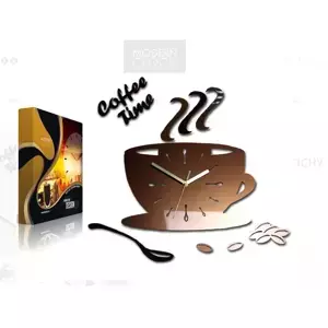ModernClock Nástěnné hodiny Coffe měděné