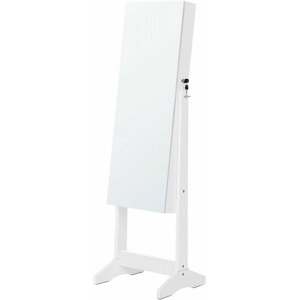 SONGMICS Zrcadlová skříňka se šperkovnicí Obby bílá