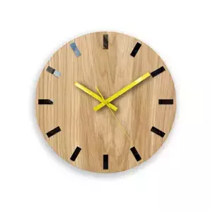 ModernClock Nástěnné hodiny Simple-Y hnědo-žluté