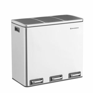 SONGMICS Odpadkový koš FLACE 3x18L stříbrný