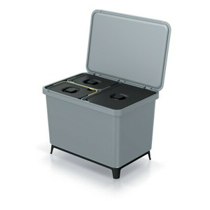 Prosperplast Odpadkový koš SYSTEMO 2x10 L + 23 L šedý