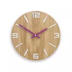 ModernClock Nástěnné hodiny Arabic Wood hnědo-fialové