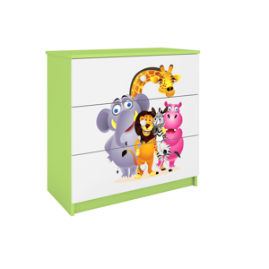 Kocot kids Komoda Babydreams 80 cm ZOO zelená