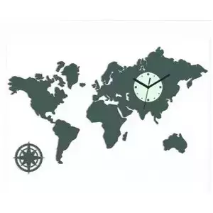 ModernClock 3D nalepovací hodiny Continents šedé