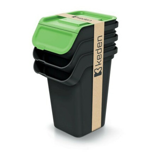 Prosperplast Sada 3 odpadkových košů KADDI s filtrem 3 x 25 L černá