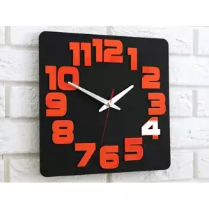 ModernClock Nástěnné hodiny Logic černo-oranžové