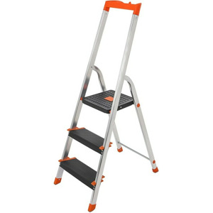 SONGMICS Hliníkový žebřík Xero 3 příčky černý