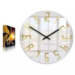 ModernClock Nástěnné hodiny Slim Gold bílé