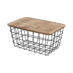 H&S Decoration Drátěný košík s poklopem OSCAR 31x22 cm černý