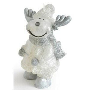 Mondex Vánoční svíčka LOS 10x13 cm stříbrná