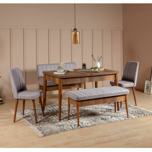 Hanah Home Jídelní set Vina 5D ořech/šedá