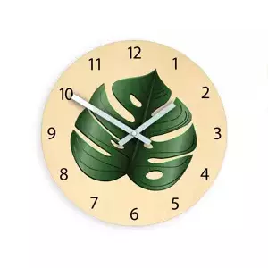 ModernClock Nástěnné hodiny Sheet hnědo-zelené