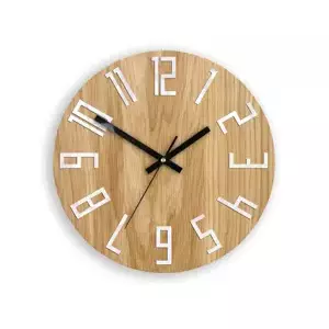 ModernClock Nástěnné hodiny Slim Dub hnědo-černé