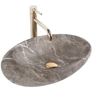 Keramické umyvadlo na desku Rea Roxy B Stone NATURE 48,7x30,7 cm - šedé
