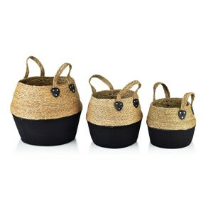 Mondex Sada tří košů Bali z mořské trávy VII hnědá/černá