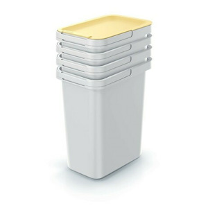 Prosperplast Set odpadkových košů SYSTEM 4x12 l popelavě šedý