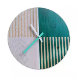 ModernClock Nástěnné hodiny Oak Belt hnědo-bílé