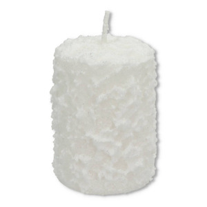 Mondex Vánoční oválná svíčka DROP 10 cm bílá