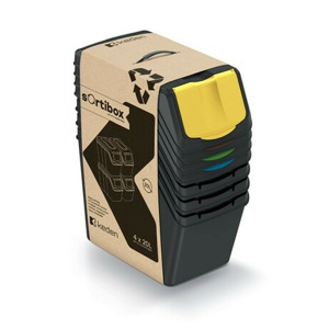 Prosperplast Sada 4 odpadkových košů Soorti na tříděný odpad 4 x 20 l černá