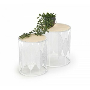 HALMAR Sada 2 odkládacích stolků Kyma bříza/bílá