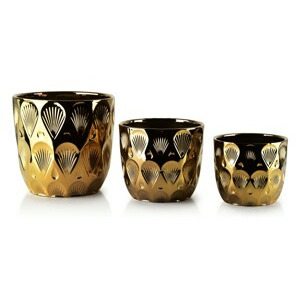 Mondex Sada 3 květináčů Neva XII zlatá