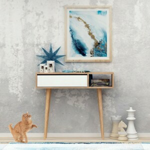 Hanah Home Konzolový stolek Oseyo 100 cm dub přírodní/bílý