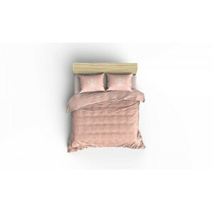 L'essentiel Sada 4 ks bavlněného povlečení s přehozem Powder bílá/růžová